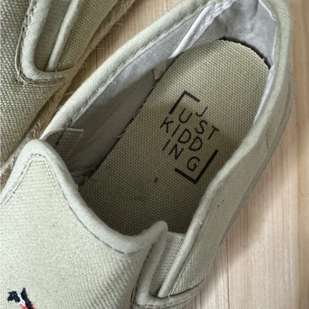 Just Kidding Flamingo Slip On Sneakers Toddler Girl Coastal Preppy Shoes 12